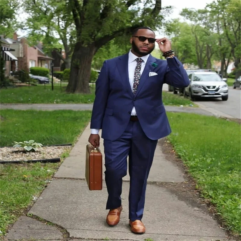 Plus Size Men's Suits Terno Blazer Casual Business Notched Lapel Single Breasted 2 Piece(Jacket+Pants) Masculino Full Set 2025 2
