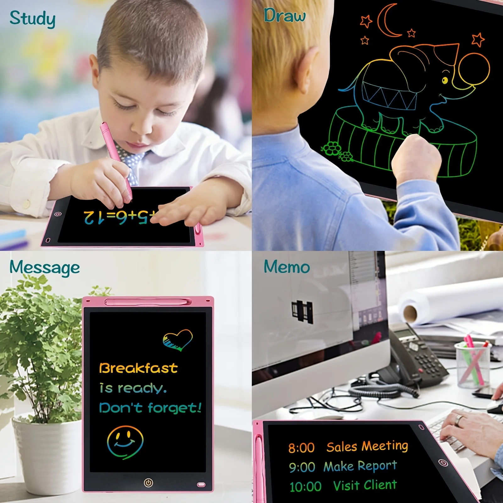 6.5/8.5/10/12'' Children's Drawing Tablet Magic Blackboard Digital Notebook  LCD Drawing Tablet Writing Board Kids Toys for Girls - Realistic Reborn  Dolls for Sale