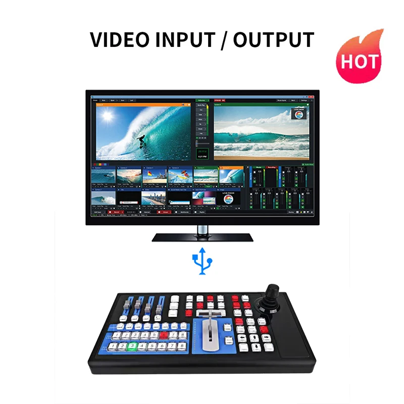 Vmix Broadcast Multi Format Data Video Audio Mixer Switcher PTZ Keyboard Controller Blackmagic Vmix Switcher for New Media Live