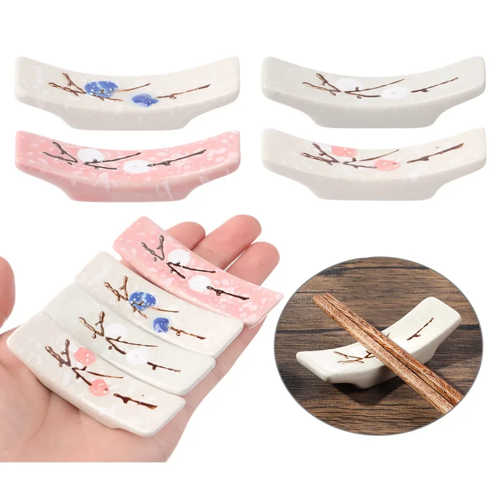 Beautiful Creative Ceramic Chopsticks Holder Japanese Style Cutlery Stand Spoon Fork Rest Tableware Home Hotel Storage Supplies