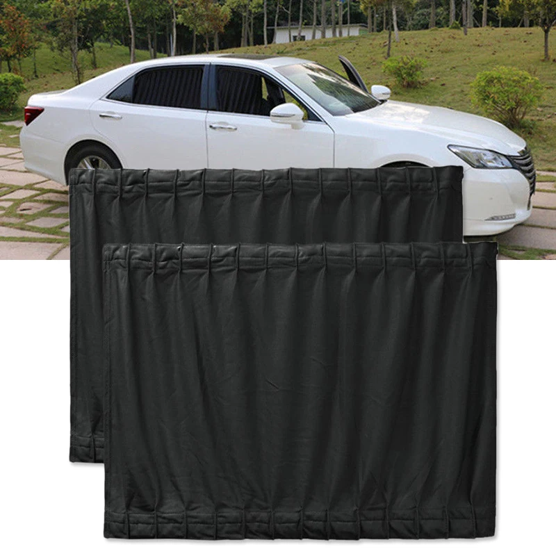 

2Pcs Universal Black Car Van SUV VIP Casement Curtain Anti-UV Sunshade Visor 50*39cm Accessories For Vehicles