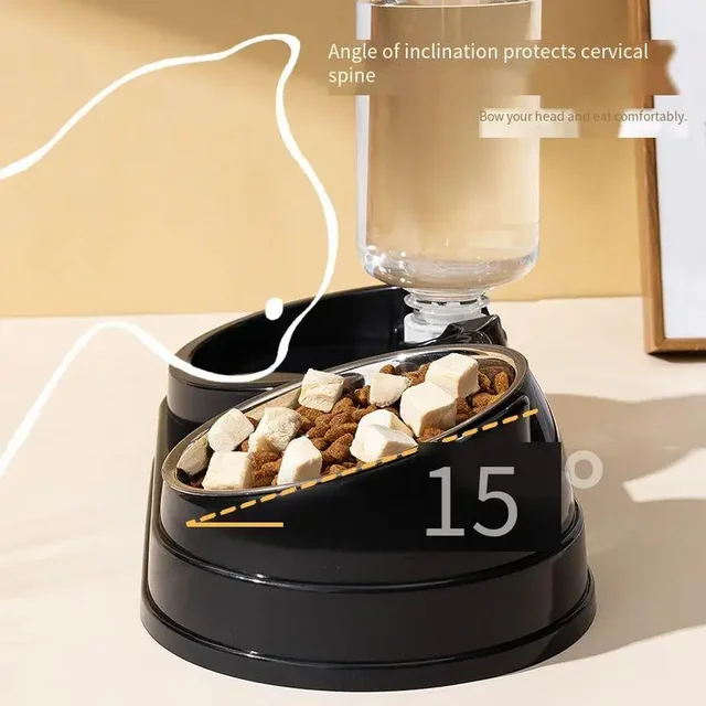 Automatic Drinking Double Bowl Stainless Steel Bowl Dog Bowl Dog Basin Pet Drinking Dog Cat Supplies Cat Bowl Cat Basin 4