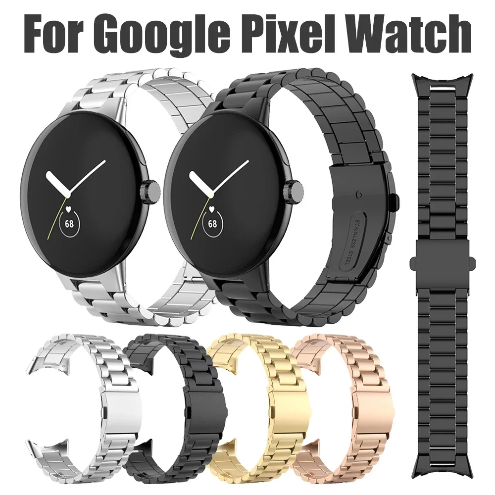 

For Pixel Watch Stainless Steel Bands Bracelet For Google Pixel Watch Classic Metal Strap Replacement Band Watchband Accessories