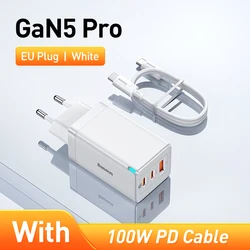 Baseus 65W GaN High-Speed USB-C Quick Charger - GaN5 Pro EU White