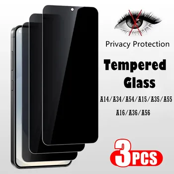 3 pezzi protezione privacy protezione schermo in vetro a copertura totale per Samsung Galaxy A56 A36 A16 A55 A35 A15 A54 A34 A14 pellicola protettiva