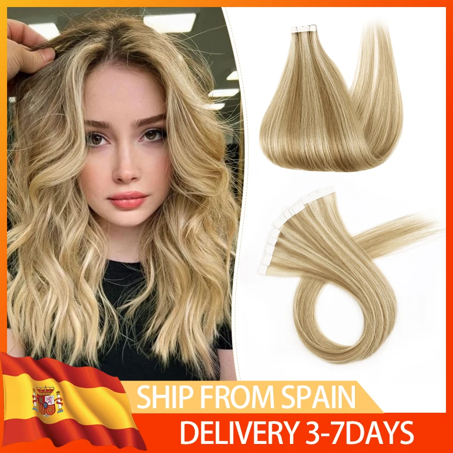 

Короткие накладные человеческие волосы ZURIA, 12 '16 ''10 шт., невидимые волосы из кожи, клейкие Натуральные Искусственные парики для женщин