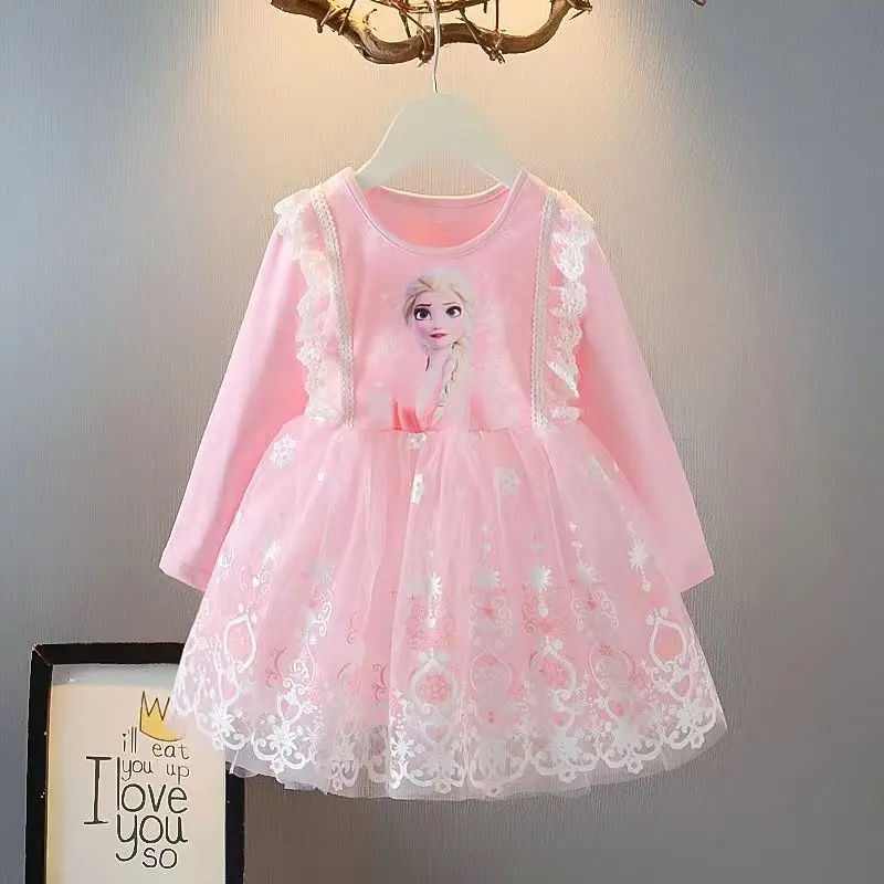 Girls Cartoon Princess Dress Summer Frozen Fashion Children's Cosplay Elsa Princess Baby Girl Toddler Cute Party Dresses 2-9Yrs