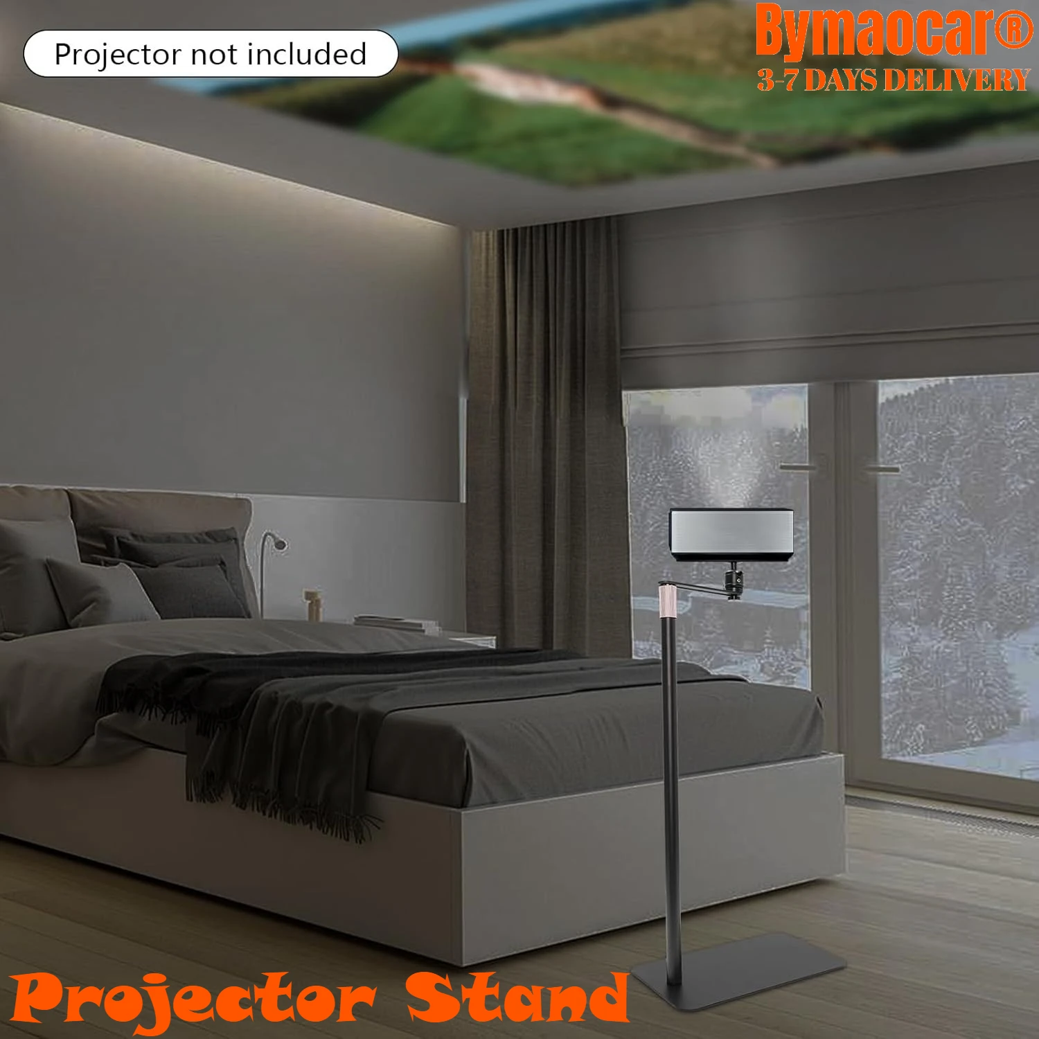 Projector Stand 360° Rotation 90° Flip Holder 60-120cm Height Adjustable Universal Mount for Most Projectors with 1/4" Studs