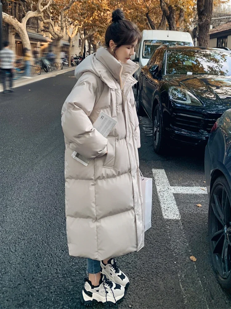 AOSSVIAO 2025 أسفل معاطف جديدة فستان قطني طويل الن...