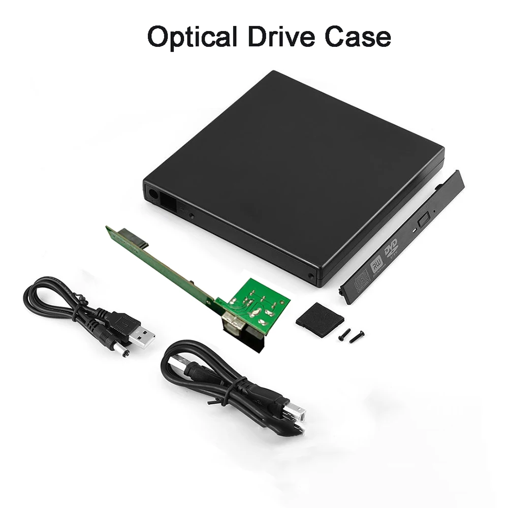External DVD Drive Case 12.7mm SATA USB 2.0 For Laptop CD/DVD Optical Drive Portable Slim
