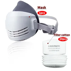 Breathable Dust Mask with KN95 Filtration & Comfort Seal (1pc Mask 20pc Filter)