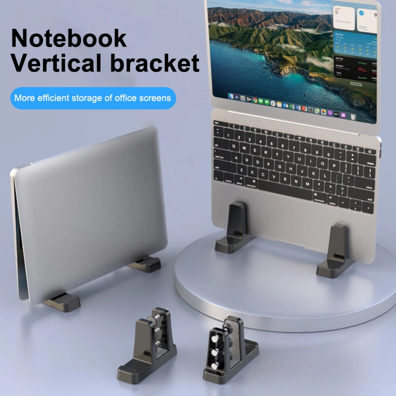 MacBook Pro 휴대용 노트북 홀더 방열 미끄럼 방지 노트북 지원 브래킷 용 2PCS 범용 수직 노트북 스탠드