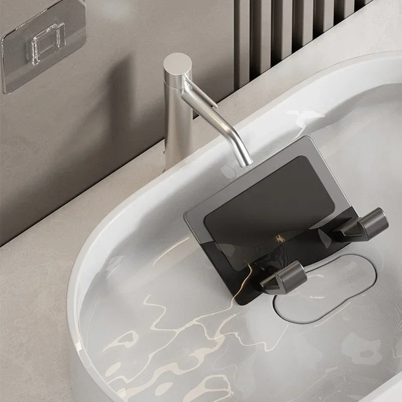 Wall Mounted Holder Hair Dryer  Compatible Metal Organizer with Non-Slip Pad, Accessory Organizer for Bedroom Bathroom Shelves 6