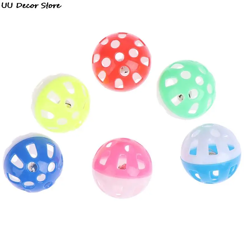 1 Pc 3.8cm Parrot Bird Toy Colorful Hollow Rolling Bell Ball Chew Cage Fun Toys Color Random