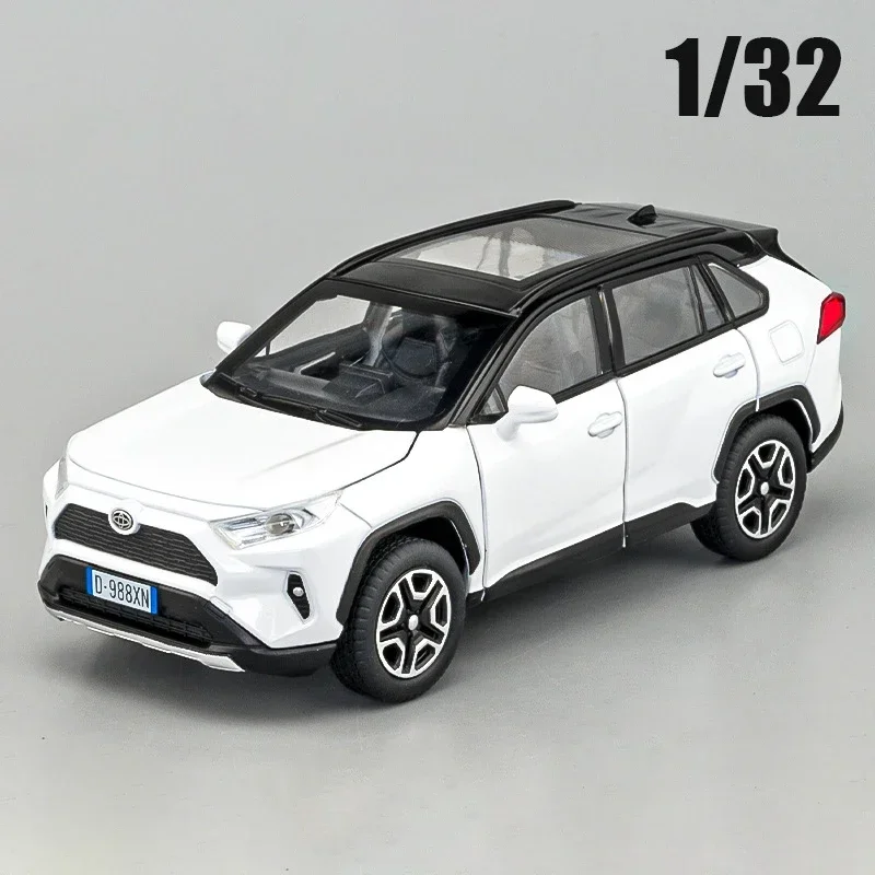 

Литой спортивный автомобиль Toyota RAV4 в масштабе 1:32, литый под давлением, со звуком и внешним корпусом, игрушечный подарок для возврата автомобиля