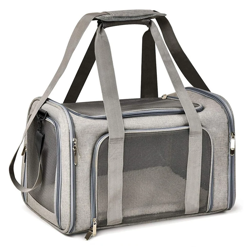 Tragbare Tragetasche für Hunde und Katzen, weicher Seitenrucksack, Haustierträger, Reisetaschen für Hunde, Zugelassen für den Transport von Fluggesellschaften, Handtasche für ausgehende Haustiere