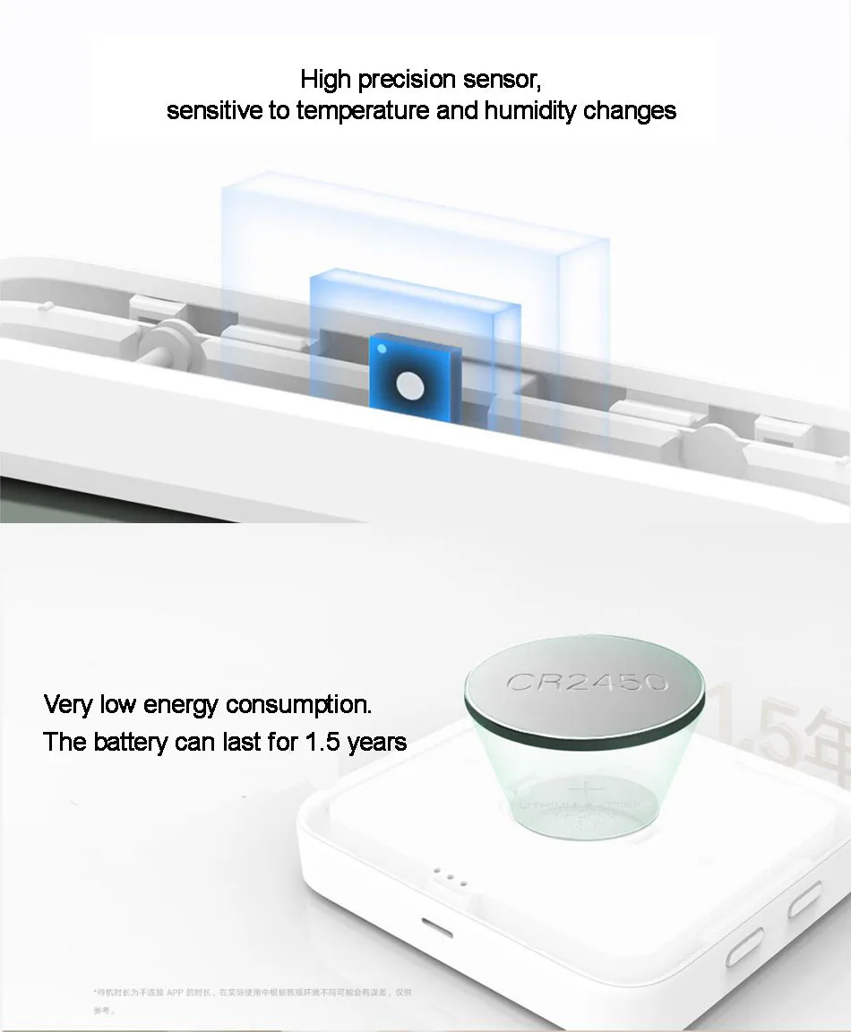 Smart thermometer Xiaomi Mijia Bluetooth 3 wireless digital hygrometer temperature and humidity work with Mijia APP