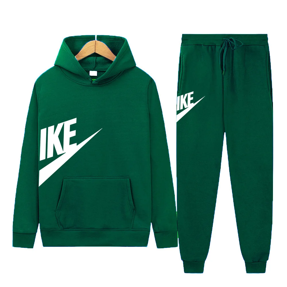 Classic brand sportswear men's set, long sleeved pullover and jogging pants, 2-piece set, fitness running suit, sportswear, Mal