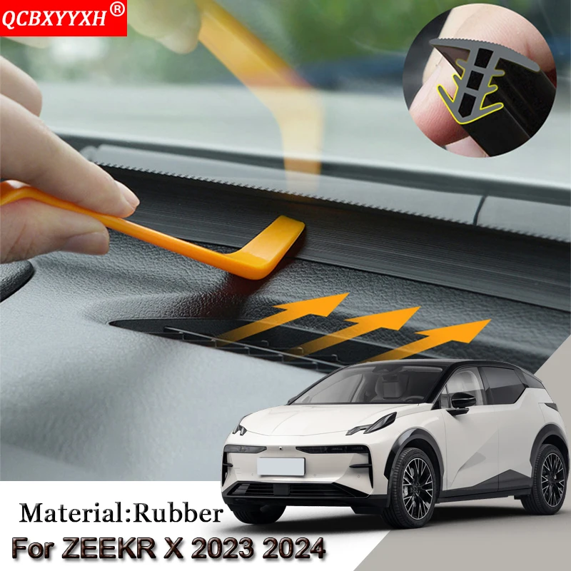 

Резиновая уплотнительная лента для автомобильного стайлинга ZEEKR X 2023 2024, Пылезащитная лента для приборной панели автомобиля, ветрового стекла, автомобильные аксессуары