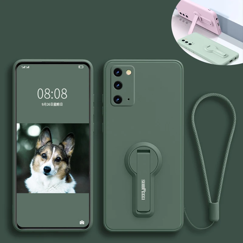 Premium Liquid Silicone Phone Case with Holder and Screen Protector - Sleek and Durable Cover