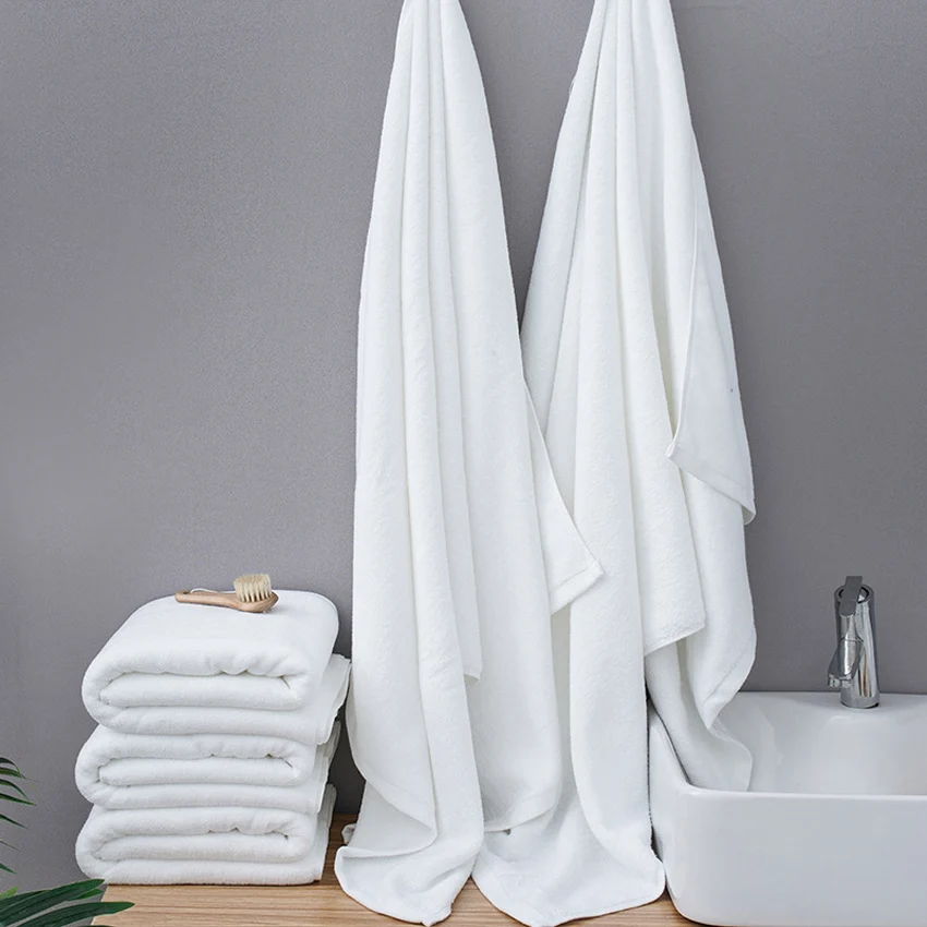 Bath Towel 80*180/100*200cm White Large Bath Towel Thick Cotton Shower Towels Home Bathroom Hotel Adults Toalha de banho Serviette de bain