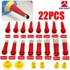 22PCS Stainless Steel Caulk Nozzle Applicator Caulking Finisher Glue Tool Kitchen Bathroom Sink Silicone Sealant Finishing Tool 1