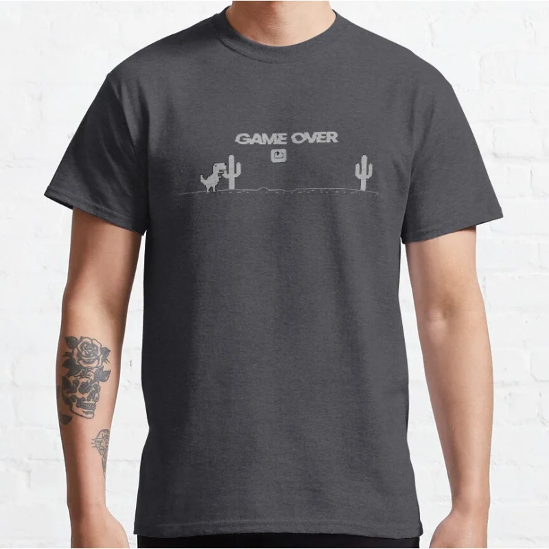 Retro Cactus Dinosaur Pixel Art T-Shirt