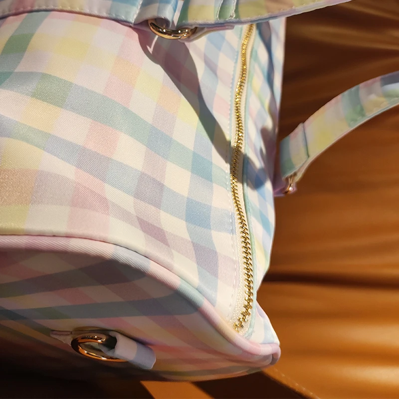 2sizes New Bow Nylon Waterproof Duffle Bags Travel Handbag Rainbow Mugger Nail Travel Bags Woman Large Fitness Handbags