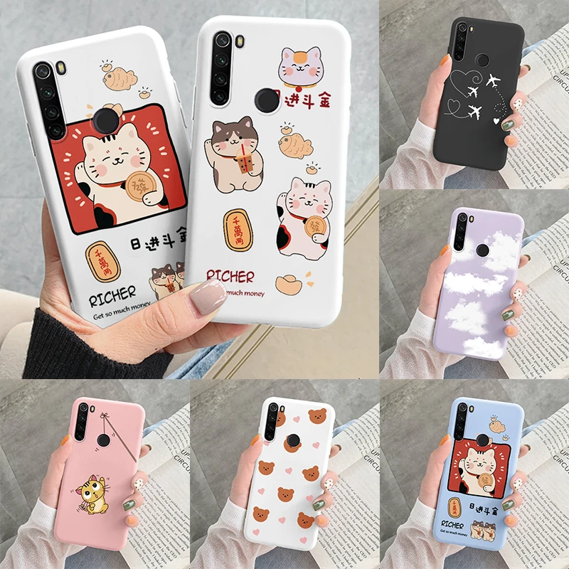 Mixroom - Cover Custodia Back case In TPU Silicone Morbido Per Xiaomi Redmi Note 8 PRO Fantasia Fiori Viola Strass L164