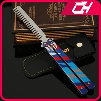 Valorant Weapon Yoru's Stylish Butterfly Comb Melee Game Peripheral 23cm Metal Balisong Trainer Model Weapon Gifts Toys for Boys 1