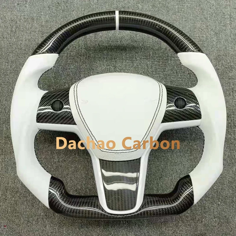 Alcantara Real Carbon Fiber Steering Wheel for Tesla Model 3 Model Y 2016 2017 2018 2019 2020 2021 2022 Customized