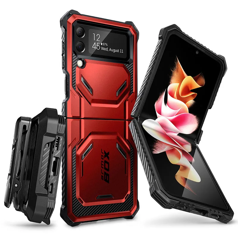 I-BLASON For Samsung Galaxy Z Flip 4 Case 2022 Armorbox Full Body Heavy Duty Shock Reduction Case with Built-in Screen Protector