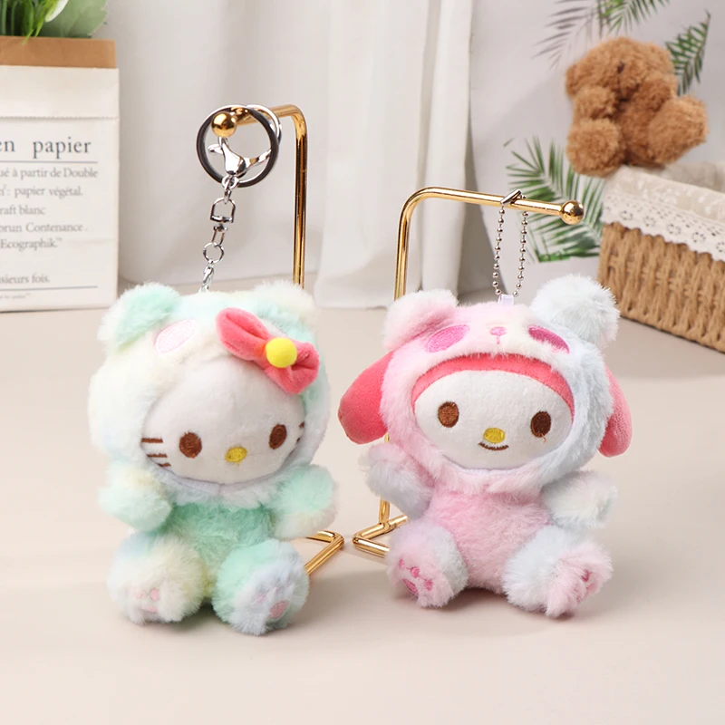

Украшение «сделай сам», подарок для женщины, студентки, девушки, Sanrio, плюшевый брелок, игрушка, кукла Hello Kitty Melody Cinnamoroll, мультяшный рюкзак, подвеска