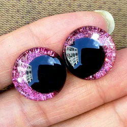 Set of 20 Sparkling Red 3D Glitter Eyes - 18mm (Rose red)