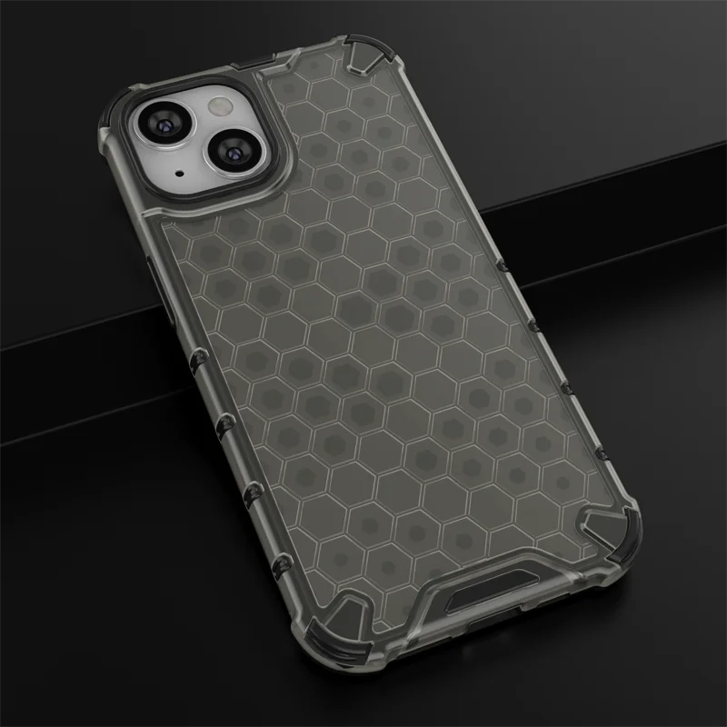 Honeycomb Shockproof Armor Phone Case with Translucent PC Cover