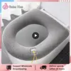 Winter Warm Toilet Seat Cover Mat Bathroom Toilet Pad Cushion with Handle Thicker Soft Washable Closestool Warmer Accessories 1