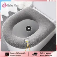 Winter Warm Toilet Seat Cover Mat Bathroom Toilet Pad Cushion with Handle Thicker Soft Washable Closestool Warmer Accessories 1