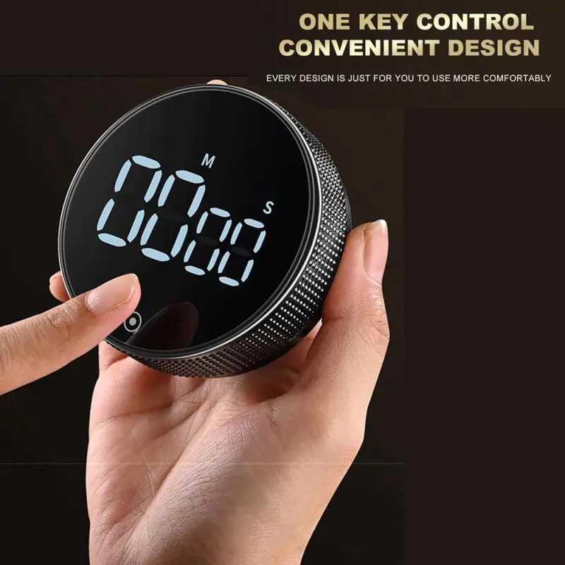 Magnetic Kitchen Timer LED Digital Timer Manual Countdown Timer Alarm Clock Cooking Shower Study Fitness Stopwatch Time Master