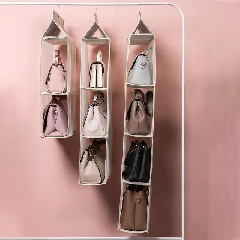 Home Organization Hanging Bag New Handbag Storage Hanging Bag Organizer Wardrobe Closet Storage Transparent Three-dimensional 4