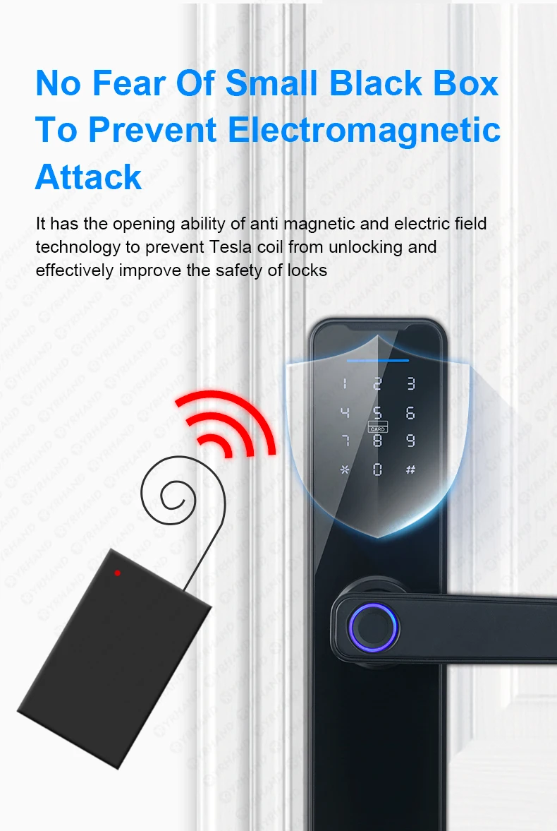 K7 fechadura eletronico digital Biometric Black Smart Lock Tuya App Remote Unloc