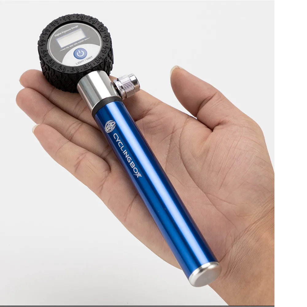Kit de réparation de pneu numérique LCD, équipement d'équitation de pompe à VTT manuelle en alliage d'aluminium portable_voghion.com