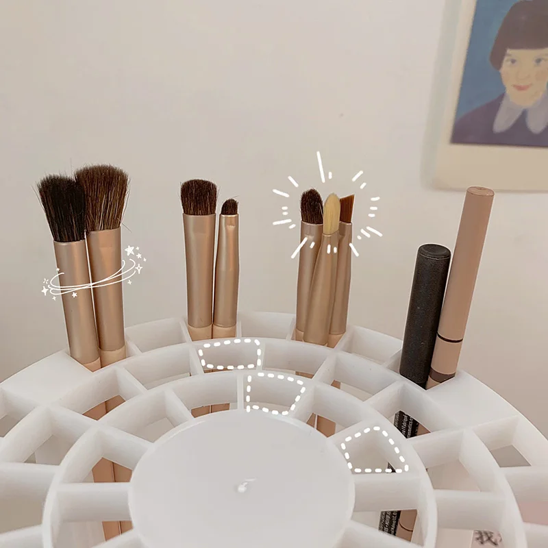Lattices Make-up Brushes Holder Makeup Tools Storage Box Cosmetic Storage Shelf Eyebrow Pencil Eyeliner Pencil Table Organizer 3