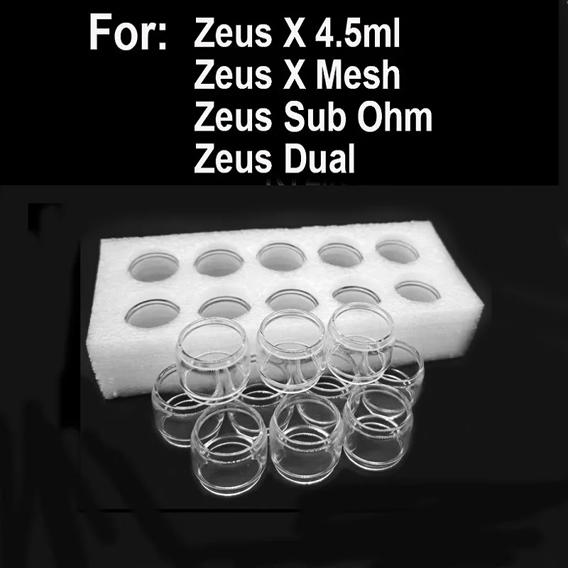 10 Pezzi Di Ricambio Normale Tubo Di Vetro A Bolle Per Zeus X/Zeus Dual/Zeus X Mesh /Zeus Sub Ohm Contenitore Di Vetro Accessorio Serbatoio