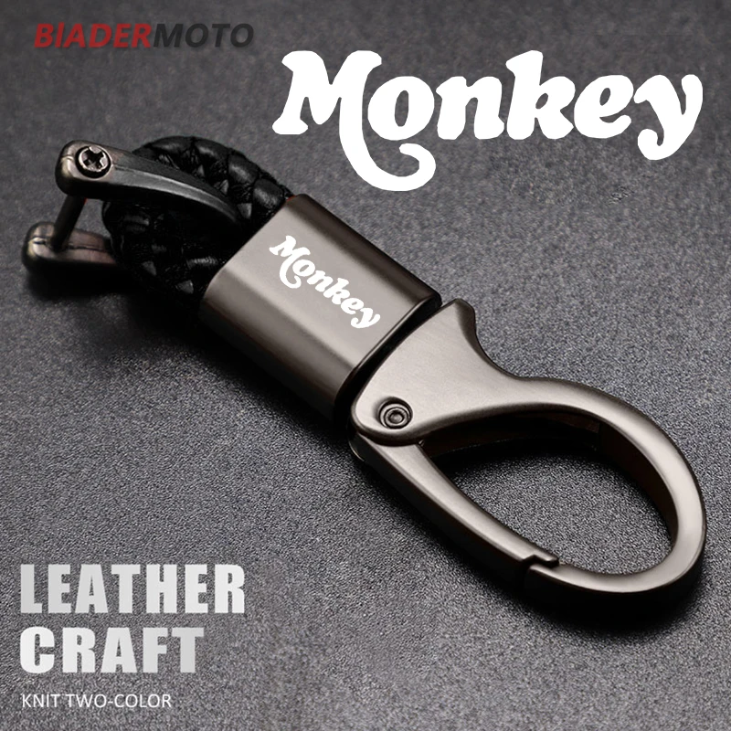 

2023 New Motorcycle Keyring Metal Key Ring Braided rope Keychain For Honda Monkey Z 125 Z-125 Monkey Z125 Universal all year