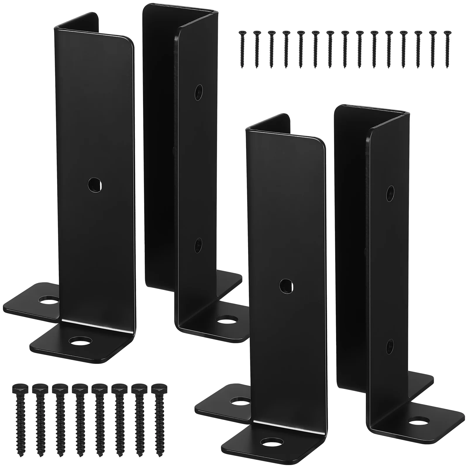 

4 Pcs Wooden Fence Gazebo Post Anchor Sleeve Base Iron Repair Pergola Bracket Kit