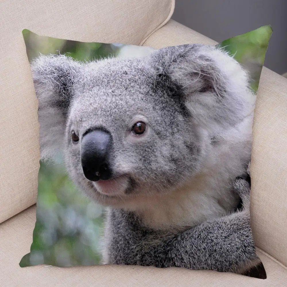 Bedroom Living Room Decor Pillowcase Cute Australian Koala Cushion Cover Wildlife Pattern Print 2