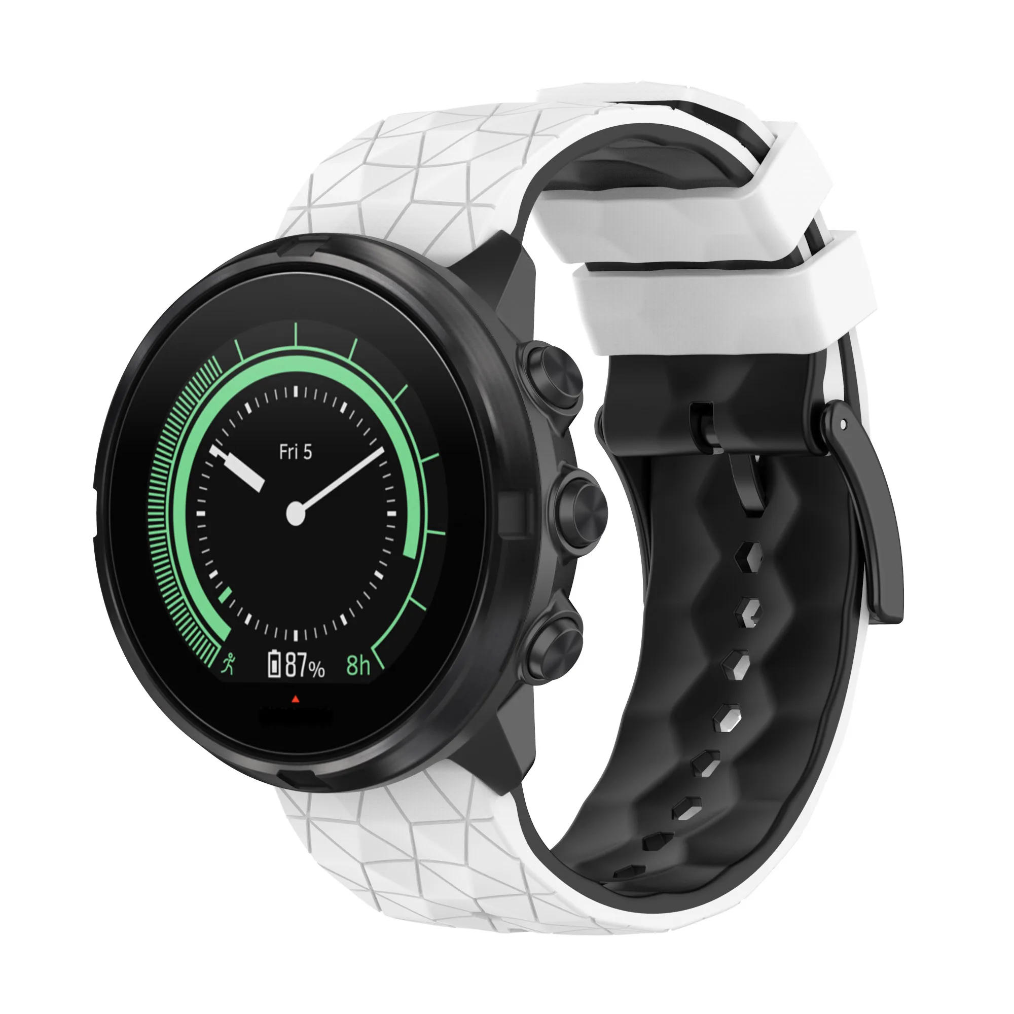 Cinturino Silicone Per Suunto 9/9 Baro/7/Spartan Sport HR - Nero E Verde Militare - Foto 6