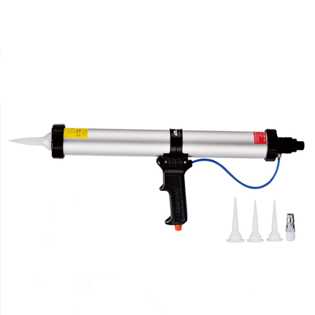 600ml Repair Tool Pneumatic Soft Glue Gun Caulking Applicator with 3 Transparent Glue Nozzles for 300/400/500/600ml Soft