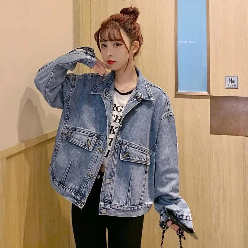 

Spring And Autumn 2022 Retro Denim Jacket Women's New Loose And Thin Short Casual Denim Jacket Women