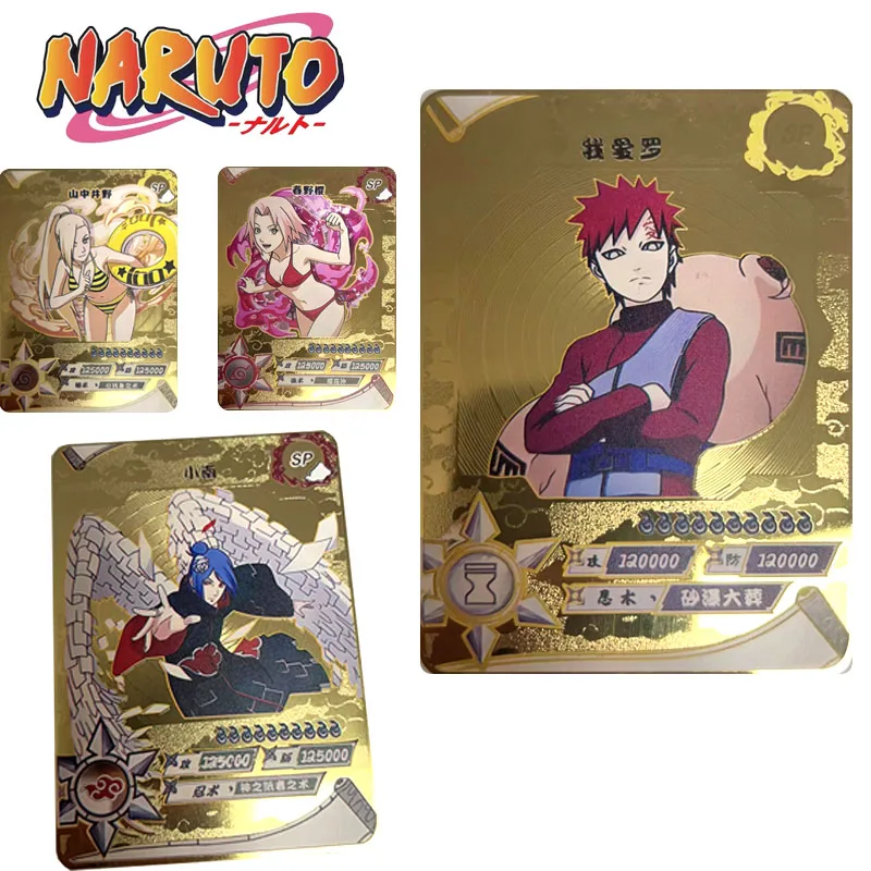 

Персонажи аниме Наруто, Haruno Sakura Konan, самодельные бронзирующие металлические открытки, Рождественский подарок на день рождения, игра, коллекционные игрушки